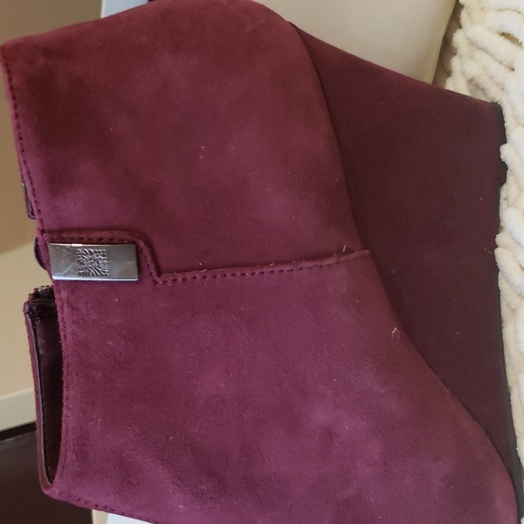 Anne Klein Wine Booties 8.5 Wedge - Picture 3 of 7